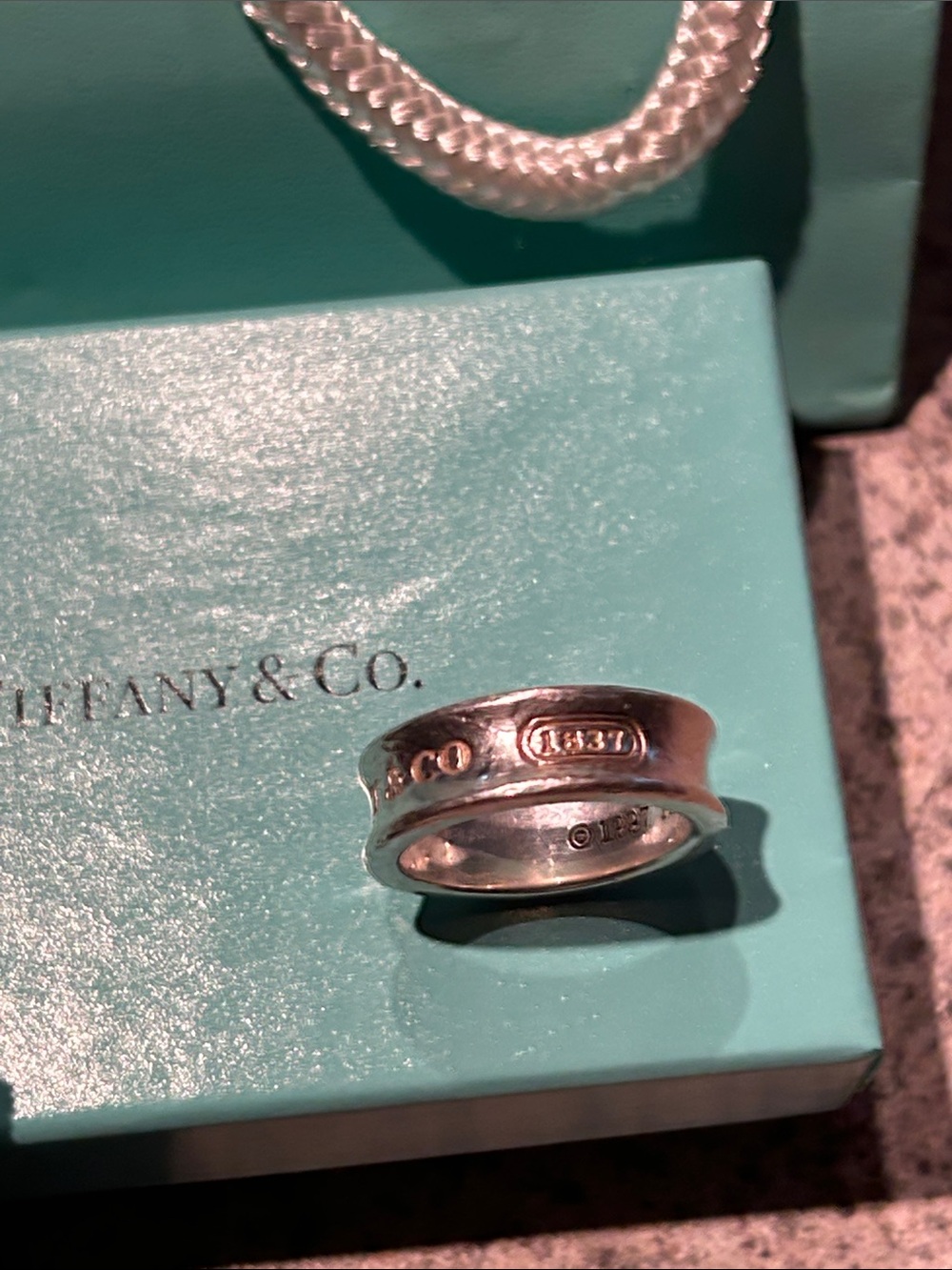 Tiffany & Co. Silver Wide Double Band Ring - Picture 6 of 6
